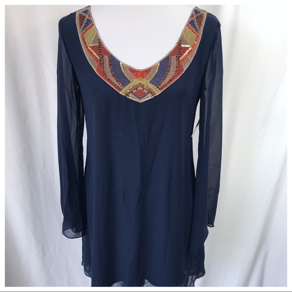 City Triangles Dresses & Skirts - Chiffon Dress with Beaded Neckline